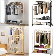 Rolling Double Clothes Rail