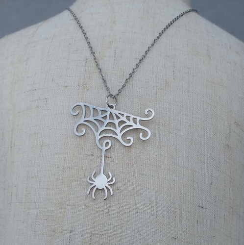 Spider necklace silver - necklace,
