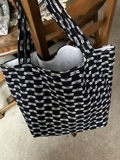 Handmade Tote Bag Navy / White