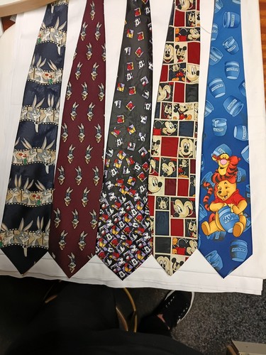Five cartoon ties - five,