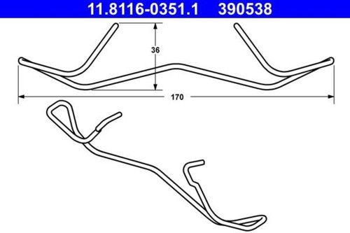 Ate brake caliper spring - brake, for