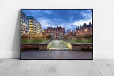 Sheffield Cityscape: Framed Urban Wall Art Print - Ready to Hang Town Centre