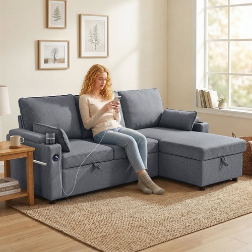 Homcom corner sofa bed - corner,