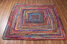 Jute Rug Cotton Rectangle Mat