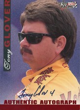 SCORE BOARD 1996 AUTOGRAPHED RACING TONY GLOVER AUTOGRAPH CARD