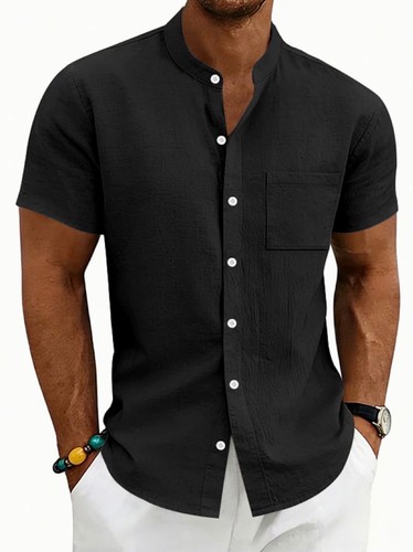 Men black linen - men’s, blend