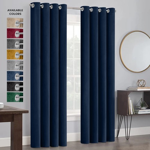 Blackout velvet curtains pair - blackout,