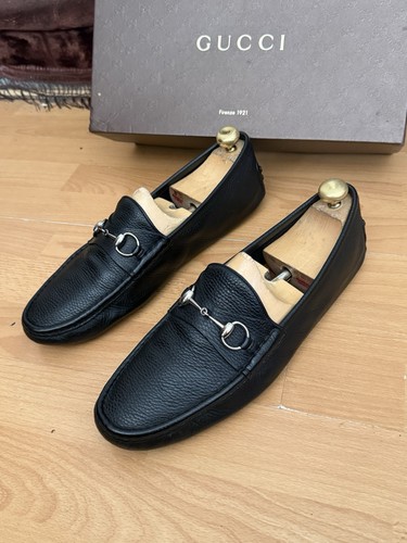 Gucci mens black leather - black,