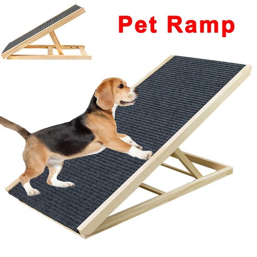 Adjustable wooden dog - dog, ramp