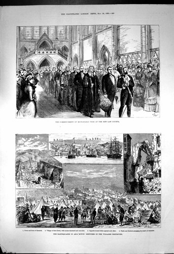 Old antique print michaelmas - print,