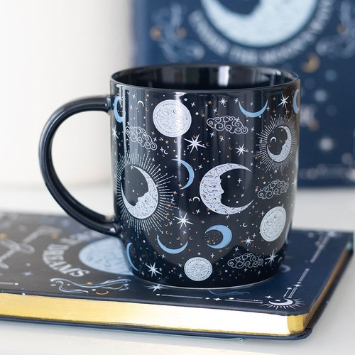 Navy blue moon - moon, print