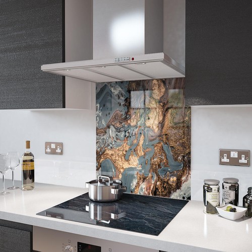 Glass splashbacks liquid gold - glass,