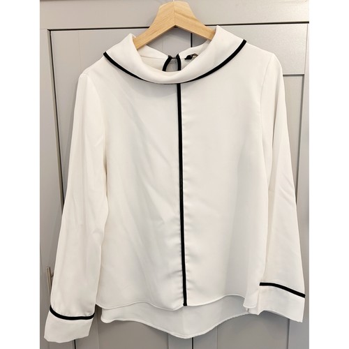 Zara white blouse with black - blouse,