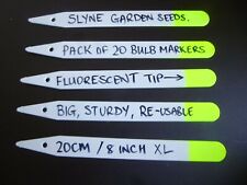 20x Extra Large Stick Plant Labels 8" 20 cm Hi Vis Bulb Markers YELLOW TIP