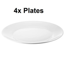 White Plates Bowls Crockery Dinner Set Dinnerware Tableware 8 16 24Pc Mi/Di SAFE