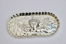 Sterling solid silver pin tray dressing table dish Antique 1898 Victorian