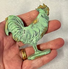 Vintage Bronze Greek Figure of a Cockerel, Verdigris, Gift Idea, Decorative