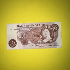 Fforde  10 Shilling Note 10s Bank Of England VF