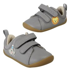 Clarks Pre Walker First Shoes Clarks Roamer Mime Toddler Grey Leather Size 2G