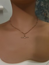 9ct Gold Chain/ Necklace With T-Bar 5.61 gm 45.5cm lonv (hm)