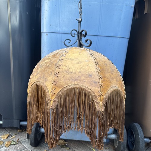 Large vintage rawhide lamp - large,