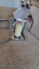 Silver Metal Glass Lantern /candle/12inch height 
