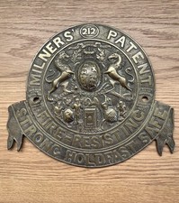 Antique Milners Patent Fire Resisting Strong Holdfast Safe Plate