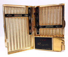 VINTAGE ROYAL MUSICAL LIGHTER CIGARETTE CASE GOLD FINISH