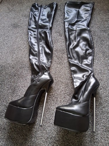 Black faux leather sexy thigh - black,