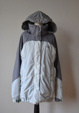 Womens NORTH FACE Grey Lightweight Full Zip Jacket Adjustable Hood Size M