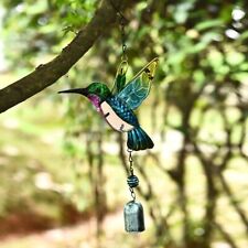 Wind Chimes Hummingbird Hanging Garden Decor Outdoor Home Window Metal Ornament