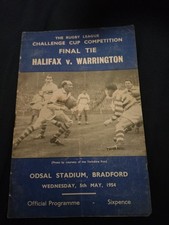 RARE 1954 RUGBY LEAGUE CHALLENGE CUP FINAL REPLAY HALIFAX V WARRINGTON ODSAL...