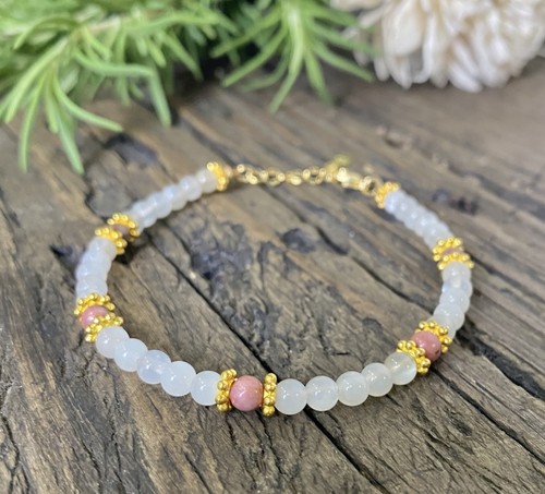 Tiny gemstone beaded bracelet - beaded,