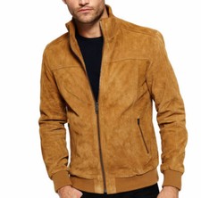 Men's Tan Brown Suede Leather