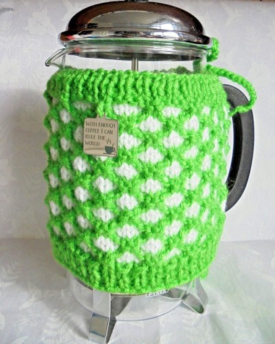 Knitted cafetiere coffee cosy - knitted,