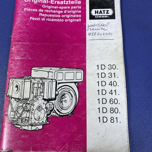 Hatz diesel engine parts book - diesel,
