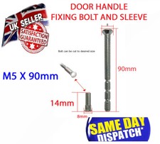 M5 Patio UPVC Door Handle Fixing Bolts Chrome 90mm Snap off M5 Connecting Screws