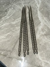 Vintage 5x Silver Plate / Chrome Metal 12cm Lobster / Crab Olive Picks