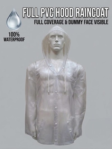 Pvc transparent raincoat - transparent,