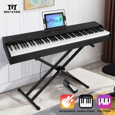 ♬Mustar 88 Key Full Weighted Digital Piano Hammer Action Portable Keyboard Stool