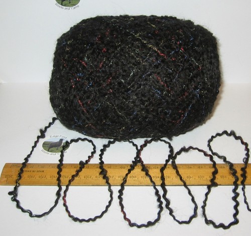 100g balls black boucle wool - 100g,