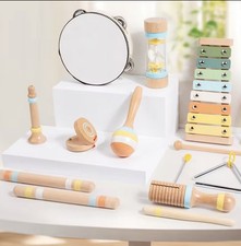 Kids Wooden Musical Instruments Set – Montessori Wooden Percussion Toy