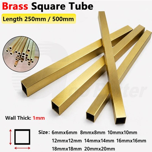 Brass square tube 20mm - brass,