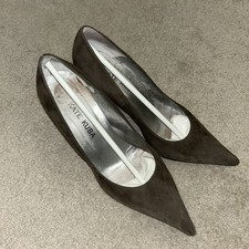 Vintage Kate Kuba Women's Beige Leather Court Shoes Suede, Size 40/7 8.5 Cm Heel