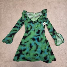 TOPSHOP Ruffle Neck Tea Dress
