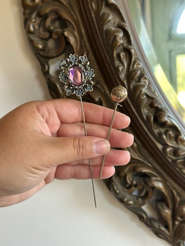 Antique vintage hat pins - hat,