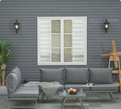 Outdoor grey modular corner - outdoor,