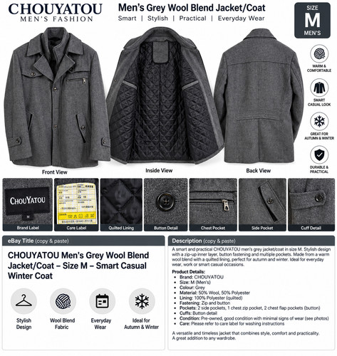 Men grey wool blend - men’s,