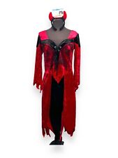Velour Red Devil Dress Size Small - Ex Hire Fancy Dress Costume Scary Sinners