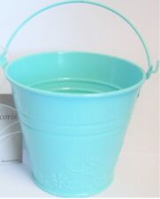 Blue Pastel Small Metal Bucket Flower Plant Pot Sweet Tin Wedding 11.5cm